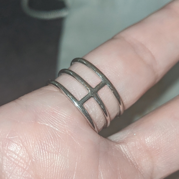 Ava Rose Silver Druzy Triple Ring Sz 7- GORG!! - Picture 6 of 7